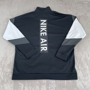 Nike Air Pack Track‎ Jacket Black Anthracite White Full Zip SpellOut Long Sleeve